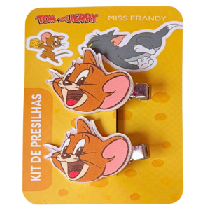 KIT COM 2 PRESILHAS DE CABELO TOM & JERRY MISS FRANDY