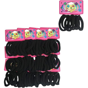 ELASTICO DE MEIA PARA CABELO PRETO PCT 72 PÇS