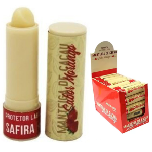 MANTEIGA DE CACAU MORANGO SAFIRA CX 35 PÇS