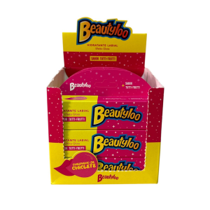 HIDRATANTE LABIAL TUTTI FRUTTI BEAUTYLOO FACE BEAUTIFUL CX 12 PÇS